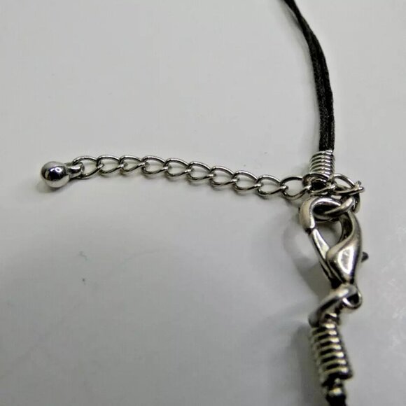 Abalone Shell Rainbow Necklace 26" Vintage Black Celtic Moon 90s Graduated Retro - Picture 4 of 5